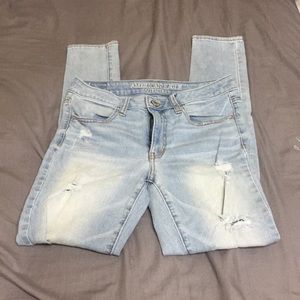 Ripped American eagle skinny jeans.